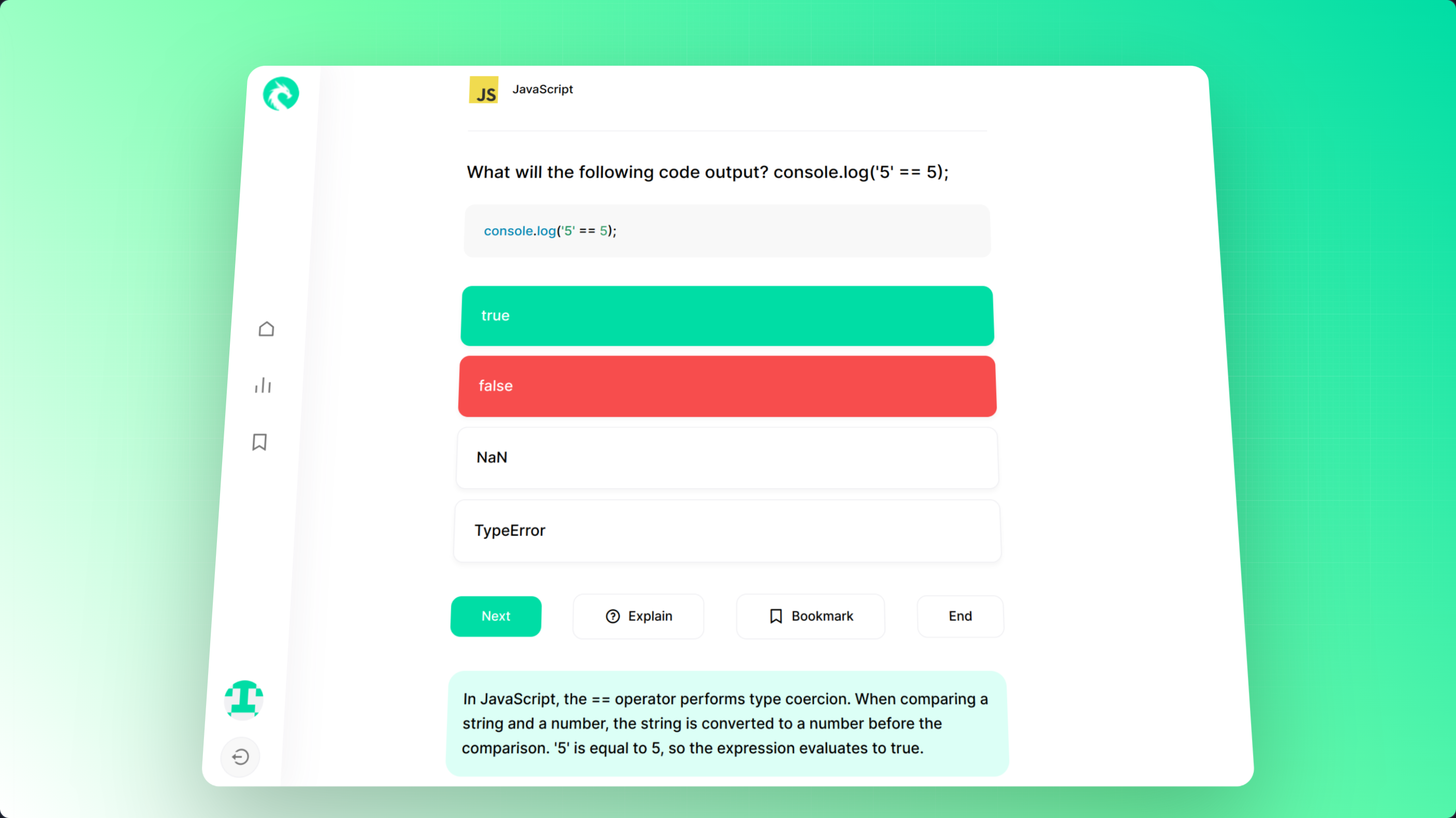 Quiz choices