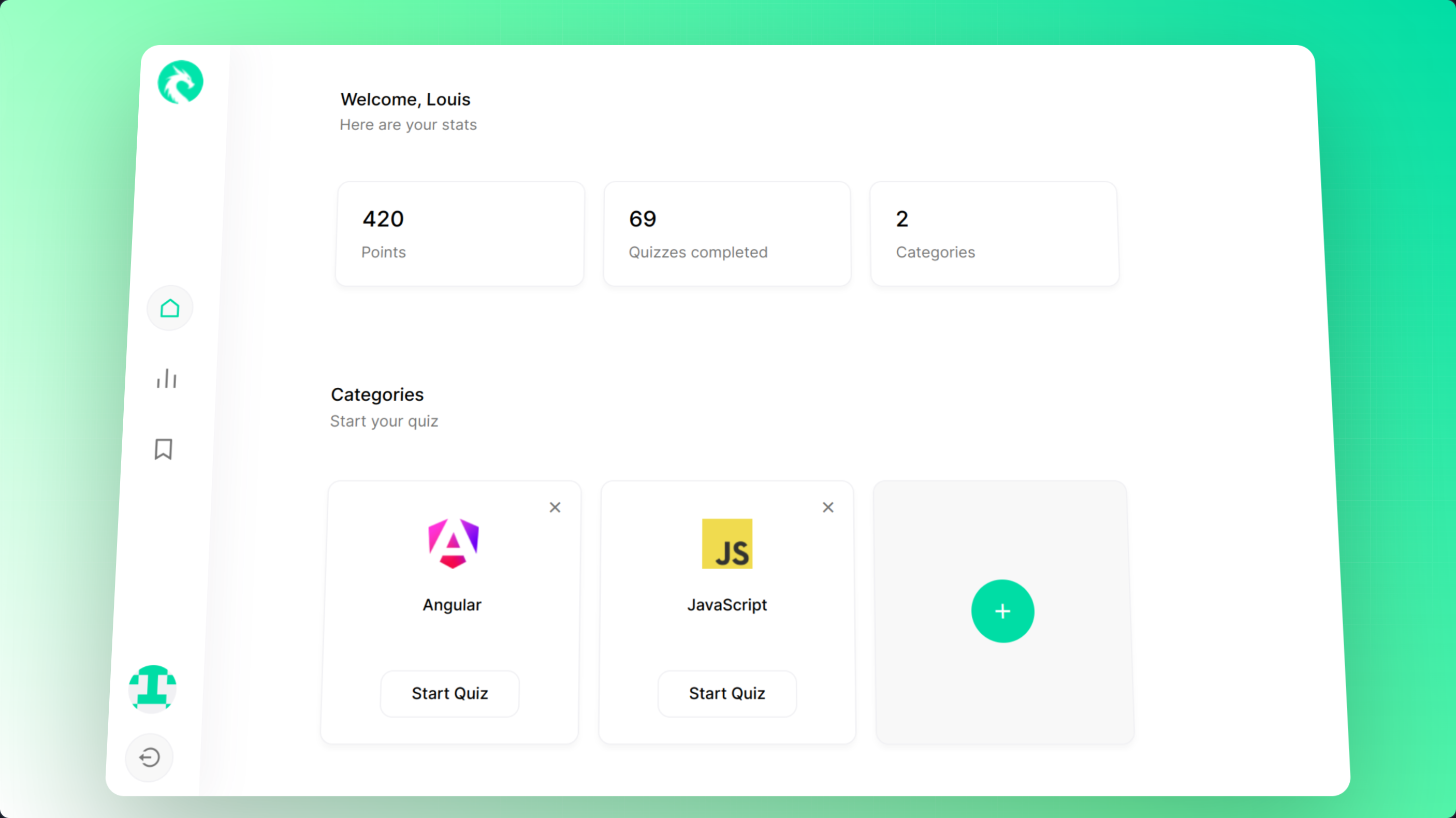 Screenshot of app dashboard